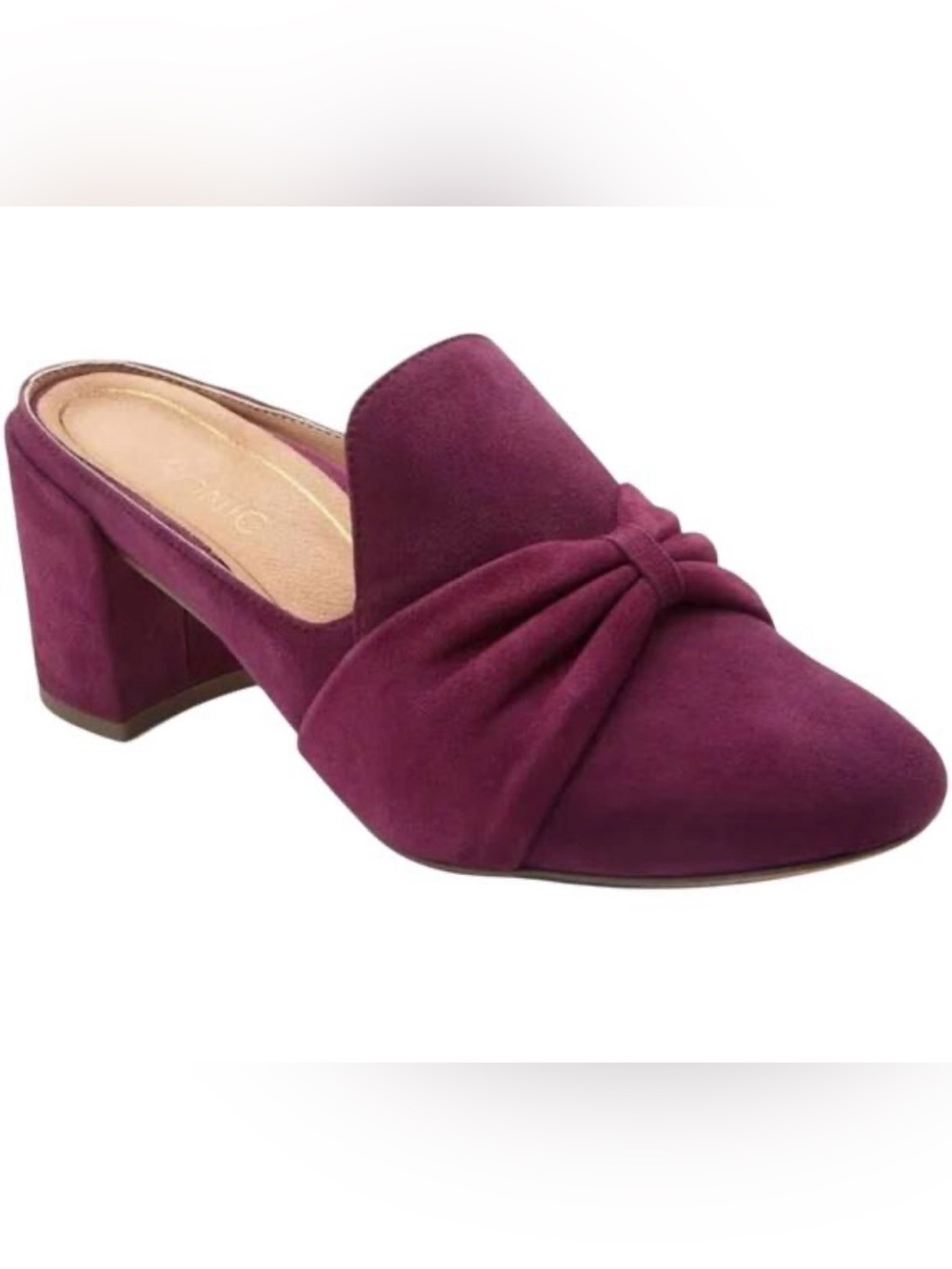 Vionic Plaza Presley Merlot Suede Leather Orthotic Comfort Heeled Mule 9.5
